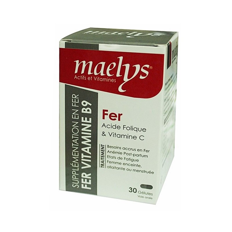 Maelys Fer Acide Folique et Vitamine C – 30 Gélules