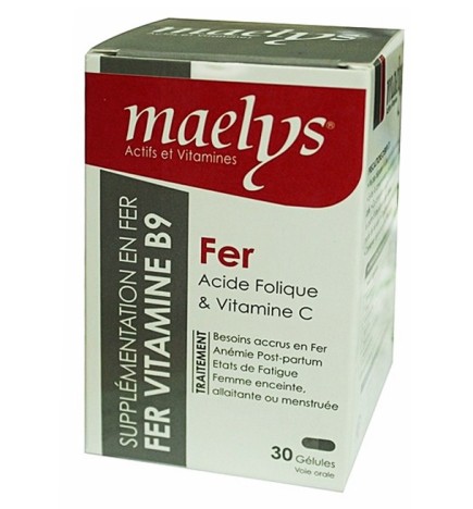 Maelys Fer Acide Folique et Vitamine C – 30 Gélules