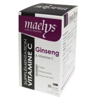 Maelys Ginseng et Vitamine C – 30 Gélules