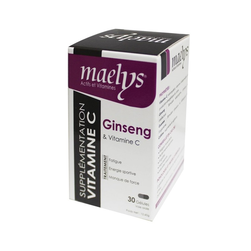 Maelys Ginseng et Vitamine C – 30 Gélules