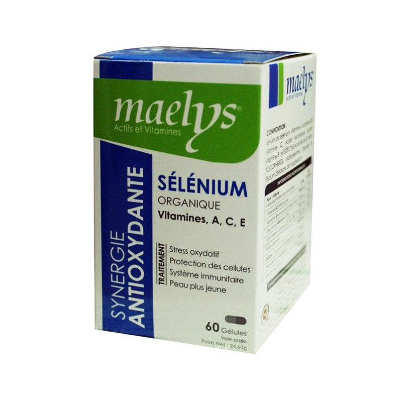 Maelys Sélénium Organique Vitamines A C E – 60 Gélules