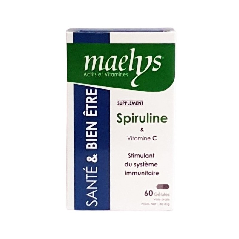 Maelys Spiruline et Vitamine C – 60 Gélules