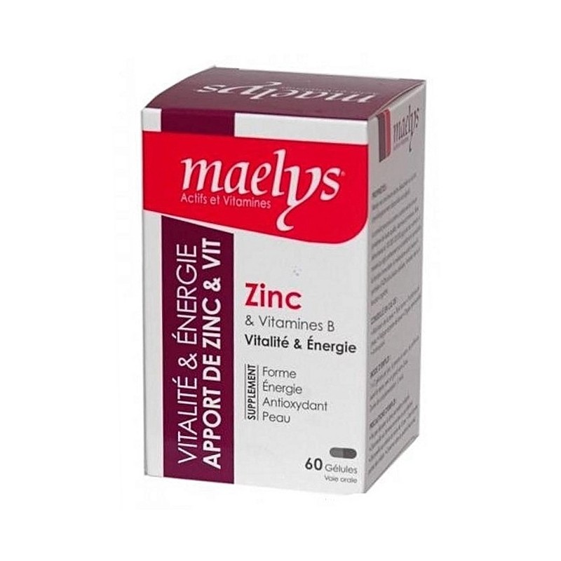 Maelys Zinc et Vitamines B – 60 Gélules