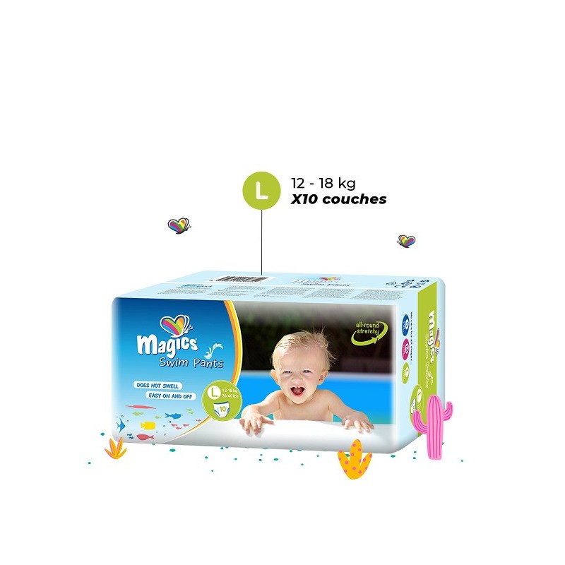 Magics Culottes de bain – Taille M 9-15kg – Sachet de11 Pièces