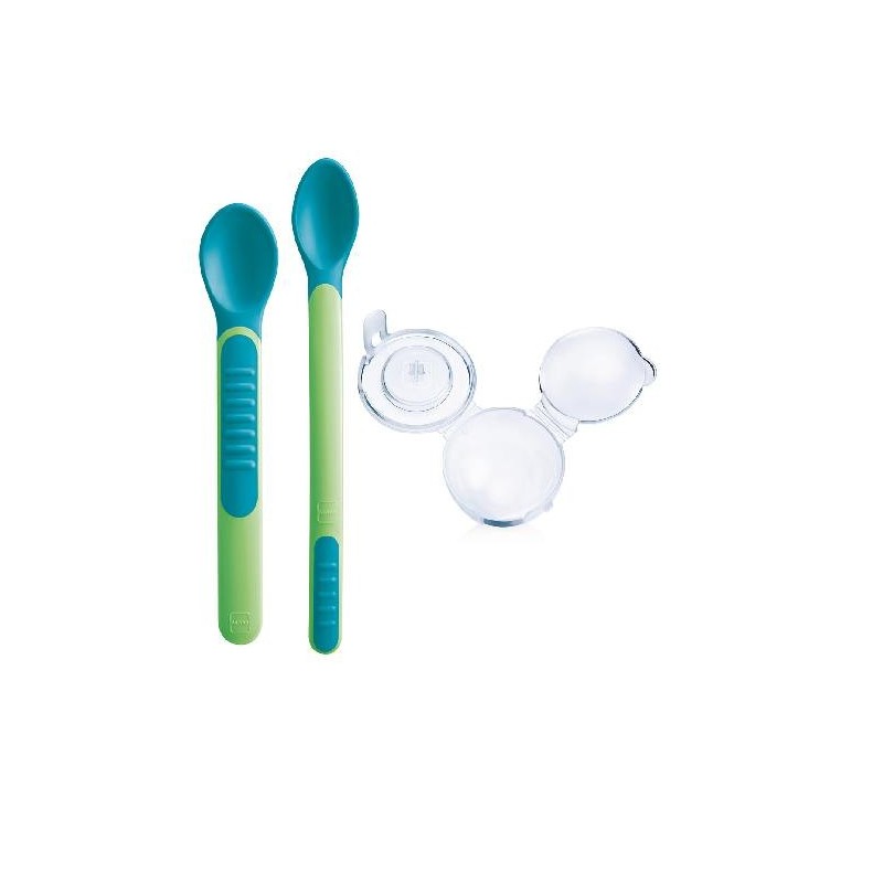 Mam Baby Cuilleres avec Couvercles sensibles +6m