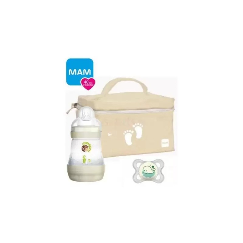 Mam Biberon Anti-colic +0m 160ml + Mam 2 Sucette Night 0-6m Trousse
