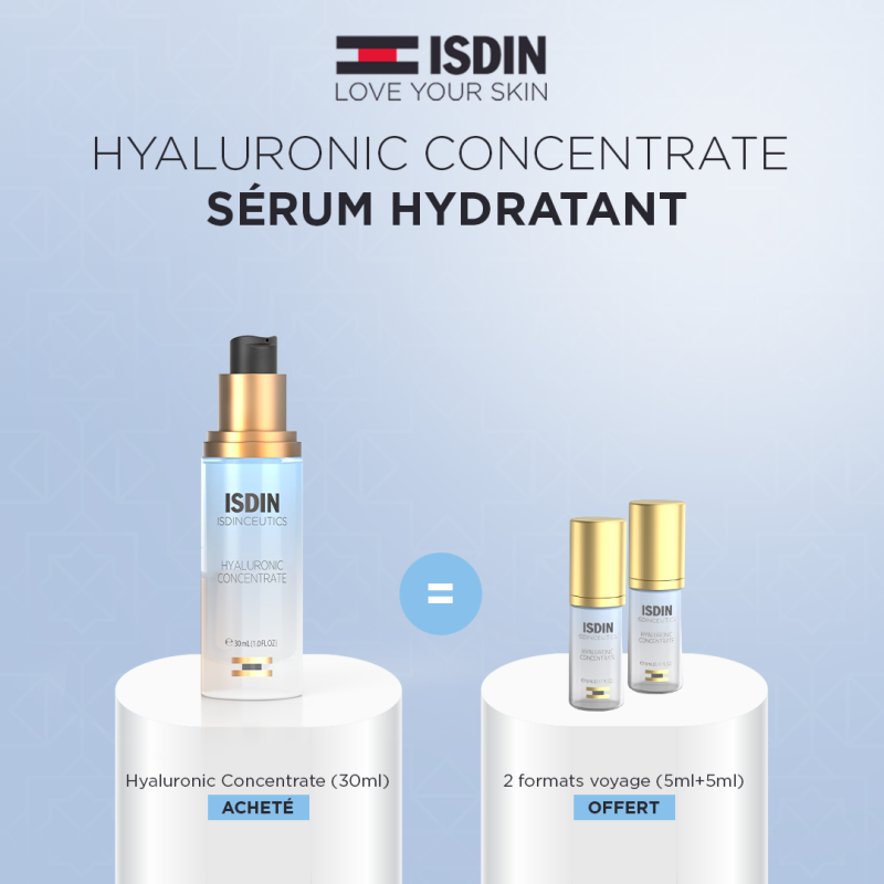 Isdin Glicuisdin Hyaluronic Concentrate Serum 30ml  égal  2 Formats Voyage Offerts