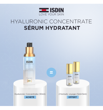Isdin Glicuisdin Hyaluronic Concentrate Serum 30ml égal 2 Formats Voyage Offerts