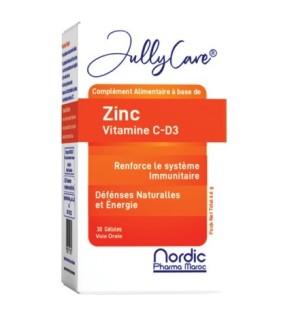 JULLYCARE Zinc Vitamine C-D3 30 Gélules