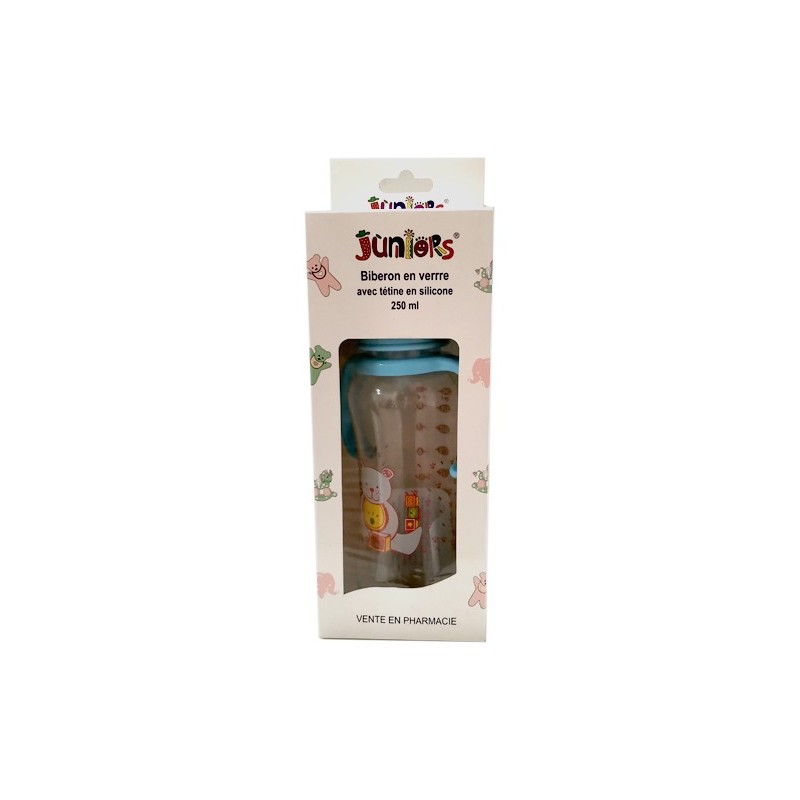 Juniors biberons en verre+poignet GM 250ml (fille/ graçon)
