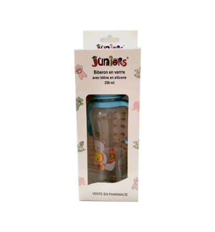 Juniors biberons en verre+poignet GM 250ml (fille/ graçon)