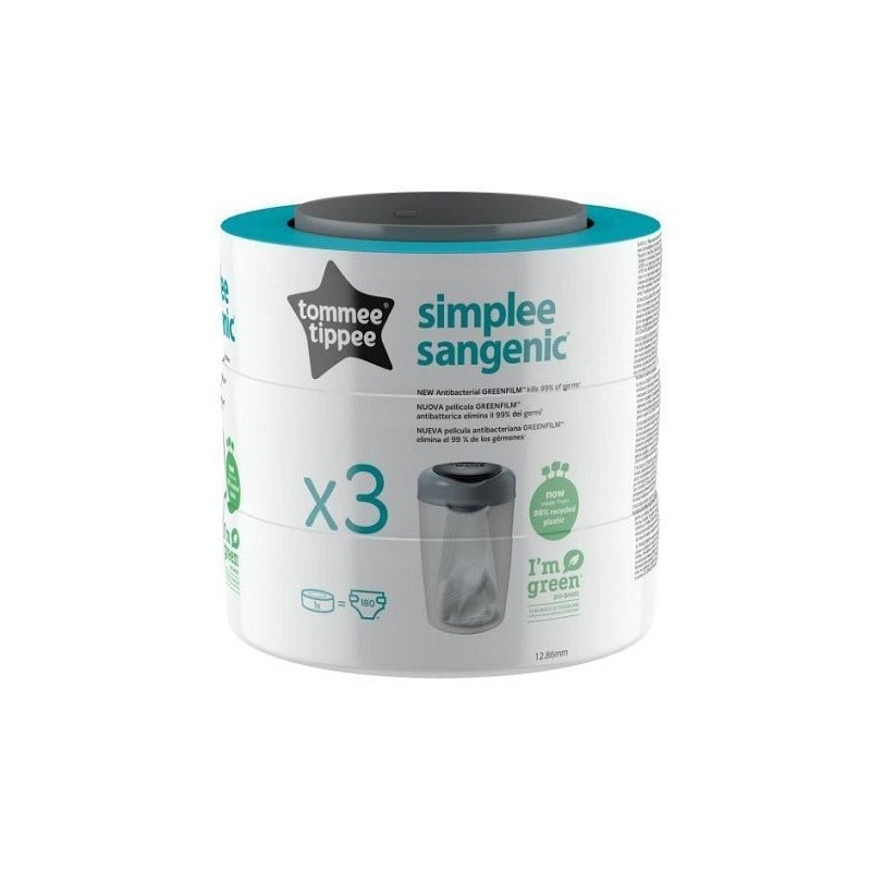 Tommee Tippee Lot De 3 Recharges Pour Poubelle