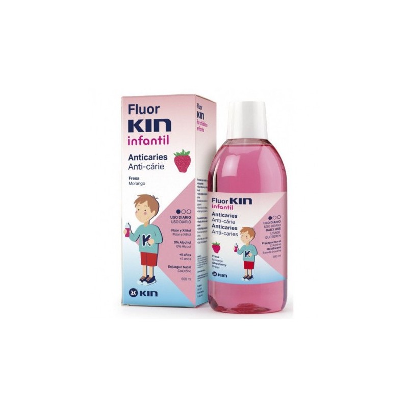 Kin Fluor Bain de bouche enfant Fraise 500ml