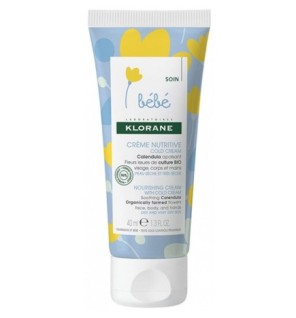 Klorane – Crème nutritive au Cold Cream et Calendula – Bébé – Peau sèche et très sèche 40 ml