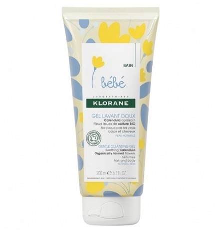 Klorane – Gel lavant doux au Calendula apaisant – Bébé – Corps et cheveux – Peau normale 200 ml