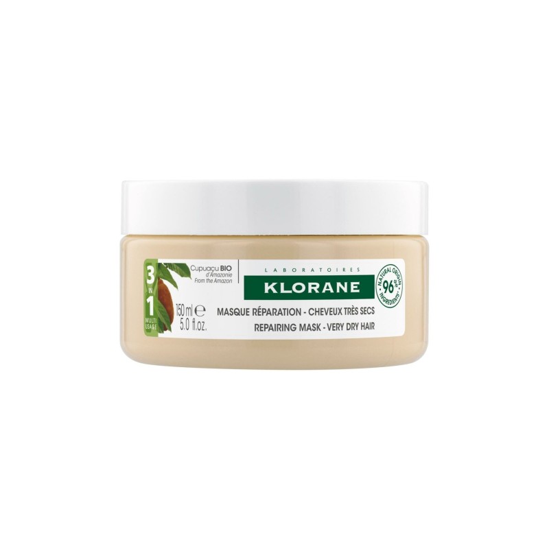 Klorane – Masque Réparation 3 en 1 au Cupuaçu BIO – Cheveux très secs 150 ml