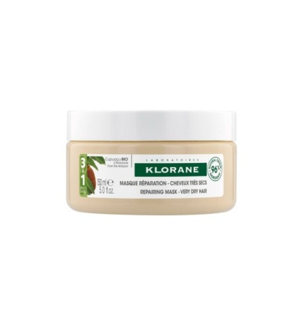Klorane – Masque Réparation 3 en 1 au Cupuaçu BIO – Cheveux très secs 150 ml