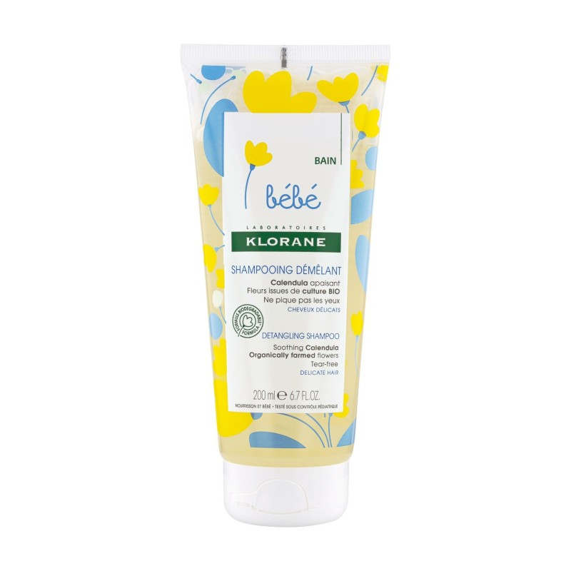 Klorane – Shampoing démêlant au Calendula apaisant – Bébé – Cheveux délicats 200 ml