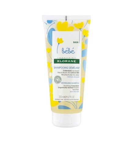 Klorane – Shampoing démêlant au Calendula apaisant – Bébé – Cheveux délicats 200 ml