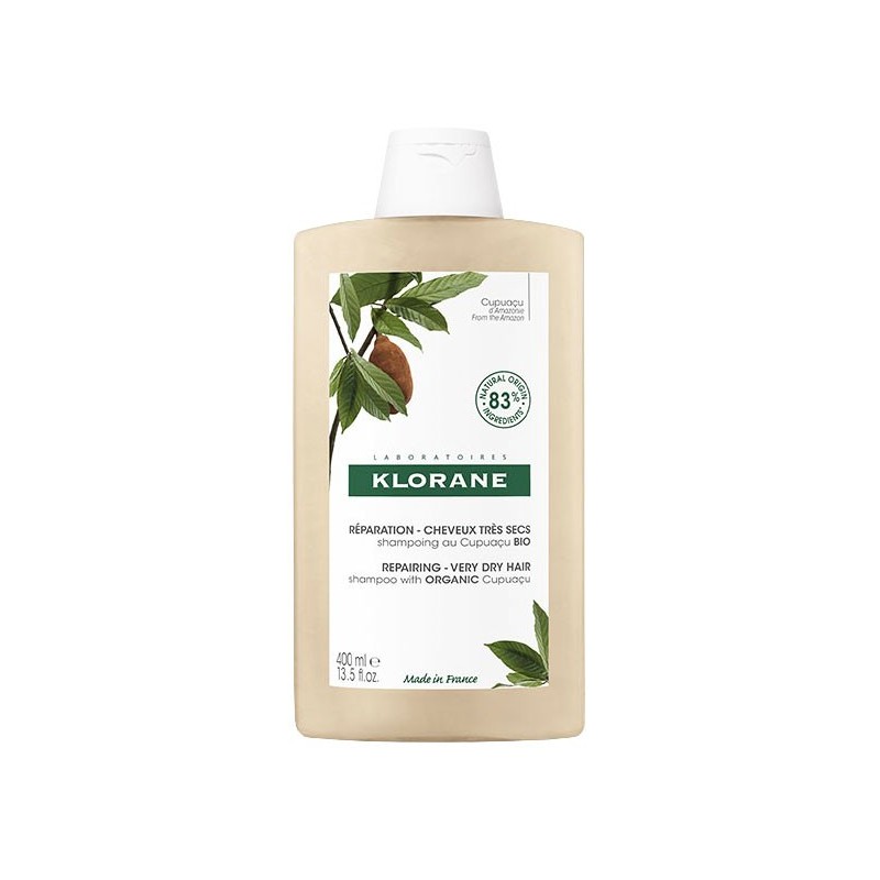 Klorane – Shampoing Réparation au Cupuaçu BIO – Cheveux très secs 400 ml