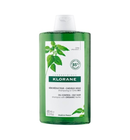 Klorane – Shampoing Séboréducteur à l’Ortie BIO – Cheveux gras 400 ml