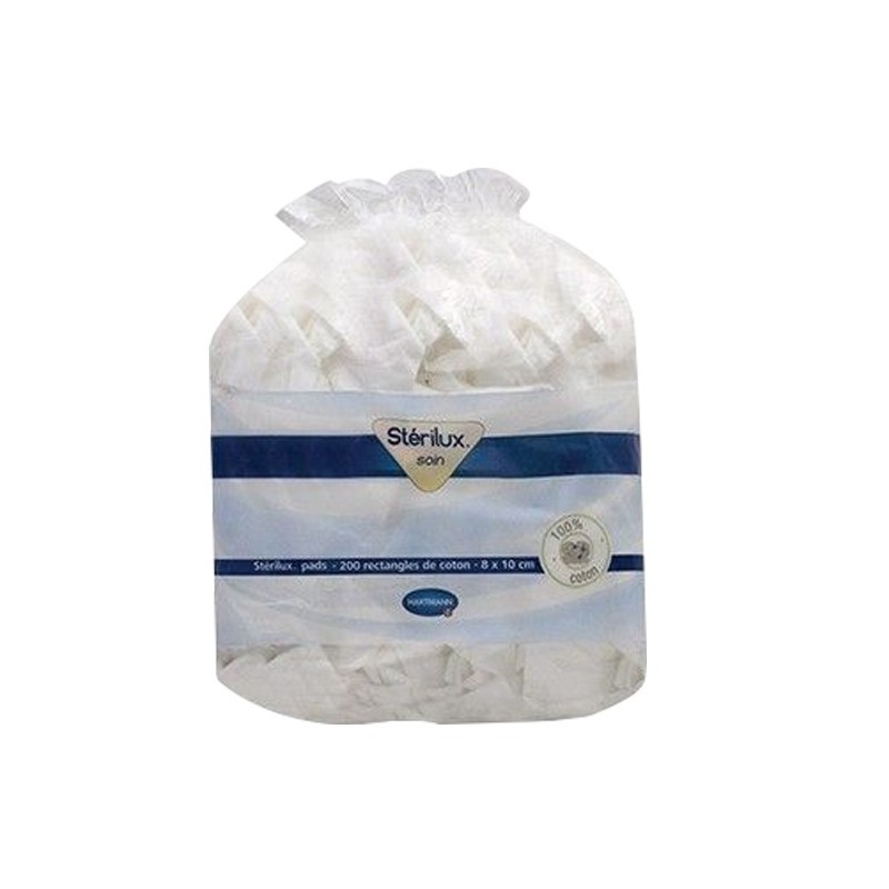 Hartmann Sterilux Pads Rectangles de coton 200 Pièces