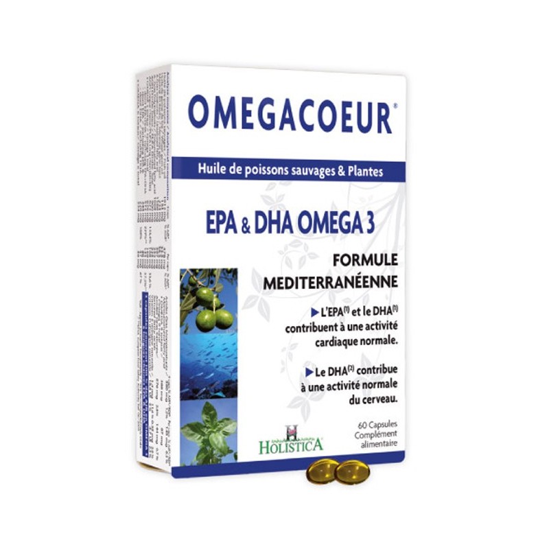 Holistica Omegacoeur Huile de Poisson – 60 Capsules Molles
