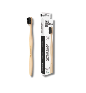 HUBMLE BROSSE A DENTS BAMBOU ADULTE NOIR DENTS SENSIBLES