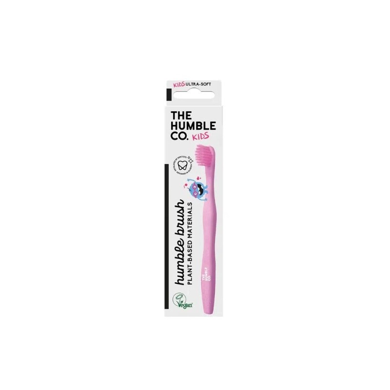 HUMBLE BROSSE A DENTS POUR ENFANTS ROSE A BASE DE PLANTES