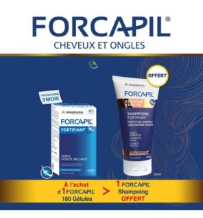 Forcapil Cheveux Et Ongles – 180 Gelules  égal  1 Shampooing OFFERT