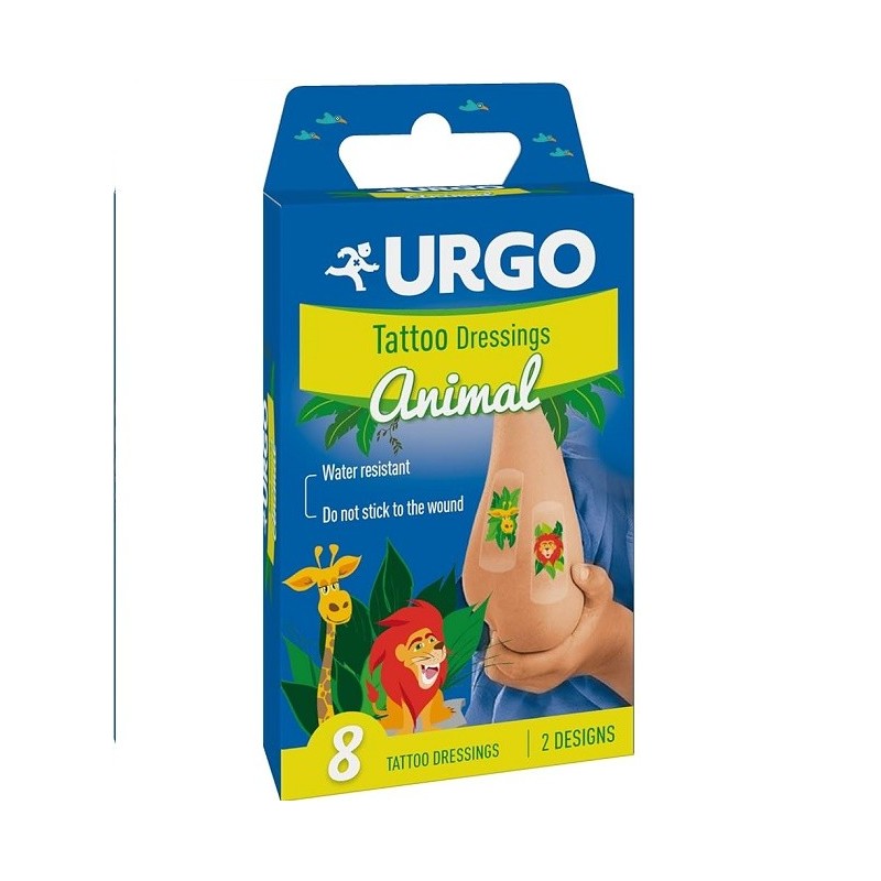 Urgo – Animal Kids – Pansements enfant aux motifs amusants – Boîte de 8 pansements