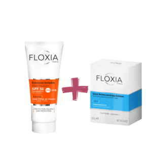 Floxia Emulsion Invisible Spf50 50ml + Savon Exfoliant 125g PACK