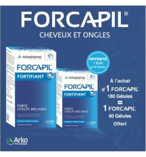 Forcapil Cheveux Et Ongles – 180 Gelules  égal  Forcapil 60 Gelules Offert