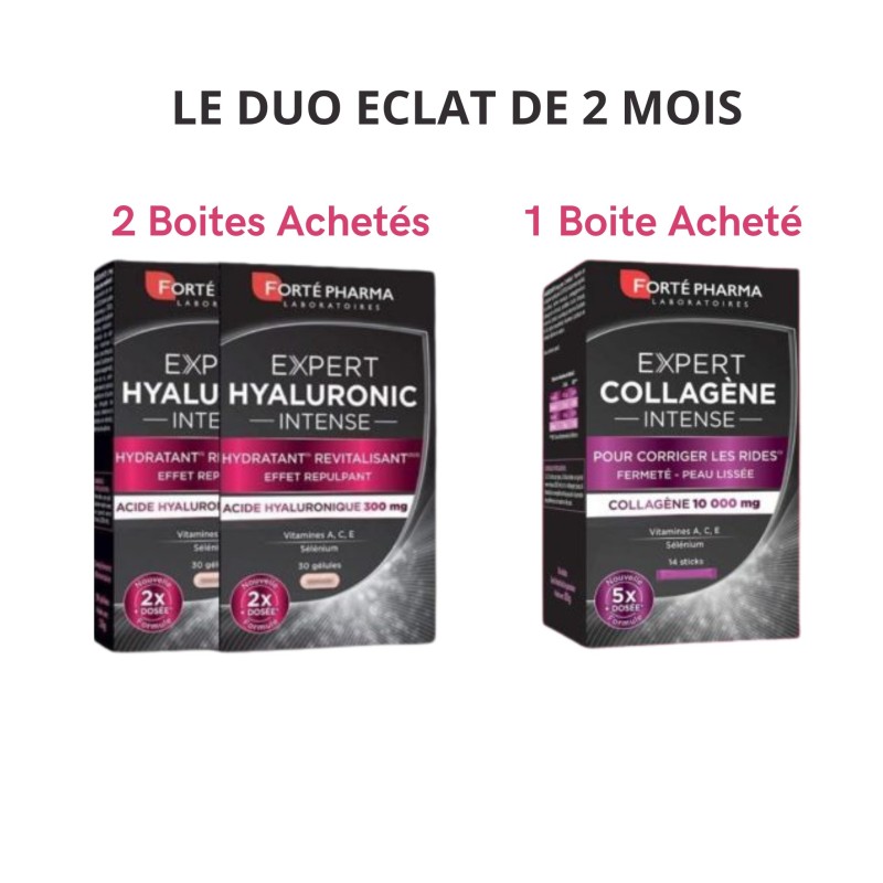 FORTE PHARMA Eclat 2 Expert Hyaluronic +1Expert Collagène Offert