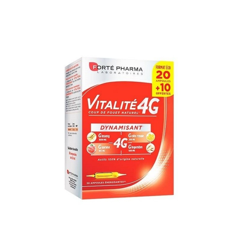 Forté Pharma Vitalité 4g Dynamisant – 20 Ampoules +10 offertes