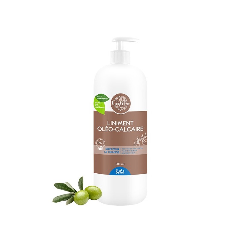 GIFRER LINIMENT OLEO-CALCAIRE HUILE OLIVE EXTRA FL POMPE 900 ML