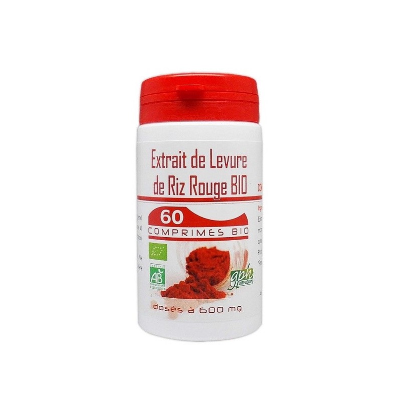 GPH DIFFUSION EXTRAIT DE LEVURE DE RIZ ROUGE BIO 1,6% 600mg – 90 GÉLULES