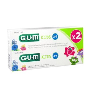 Gum 2 Dentifrice Kids 2-6ans 3000/2 pack