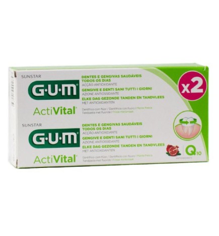 Gum ActiVital Dentifrice Gel Lot de 2 x 75ml