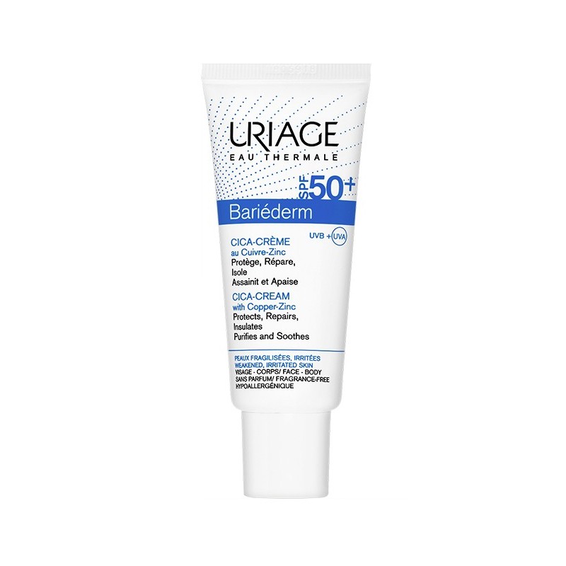Uriage – Bariéderm – Cica-Crème SPF50+ au Cuivre-Zinc – 40 ml