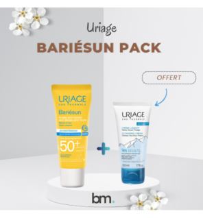Uriage – Bariésun Fluide Anti-Tâches SPF50+ – 40ml  égal  Crème Lavante 50ml Offert
