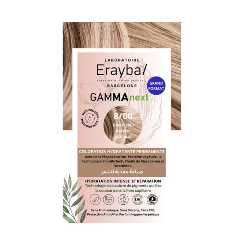 Erayba Gamma Next Coloration 8/00 Blond clair Natural Coloration Hydratante Permanente
