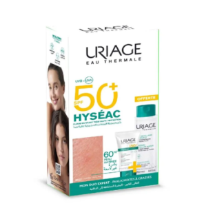 Uriage – Hyséac – Fluide SPF50+ – 50 ml  égal  Eau Micellaire 250ml Offerte