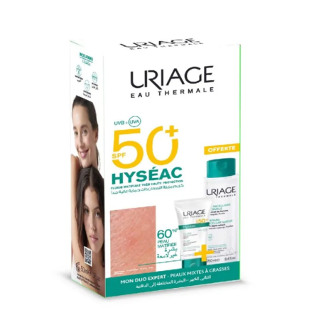 Uriage – Hyséac – Fluide SPF50+ – 50 ml  égal  Eau Micellaire 250ml Offerte