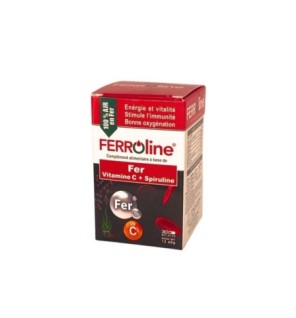 Ferroline Fer vitamine C & Spiruline 30gelules