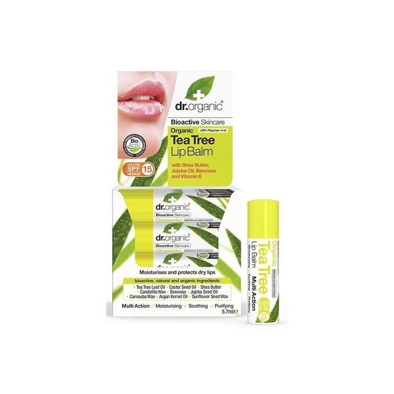 Dr Organic Baume à Lèvres Tea Tree 5.7Ml
