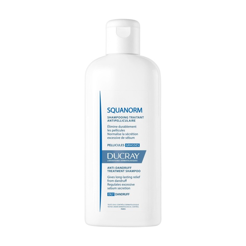 Ducray – Squanorm Shampooing traitant antipelliculaire – Pellicules grasses – 200 ml