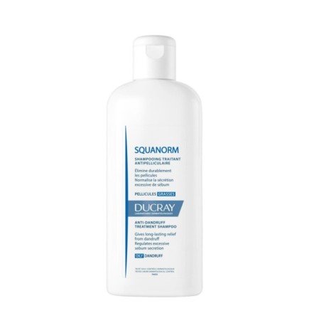 Ducray – Squanorm Shampooing traitant antipelliculaire – Pellicules grasses – 200 ml