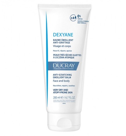 Ducray — Baume Émollient Anti-grattage — Crème pour peaux très sèches et à tendance atopique — Dexyane 200 ml