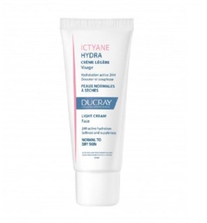 Ducray — Crème légère Visage — Crème hydratante visage peau sèche — Ictyane Hydra 40 ml